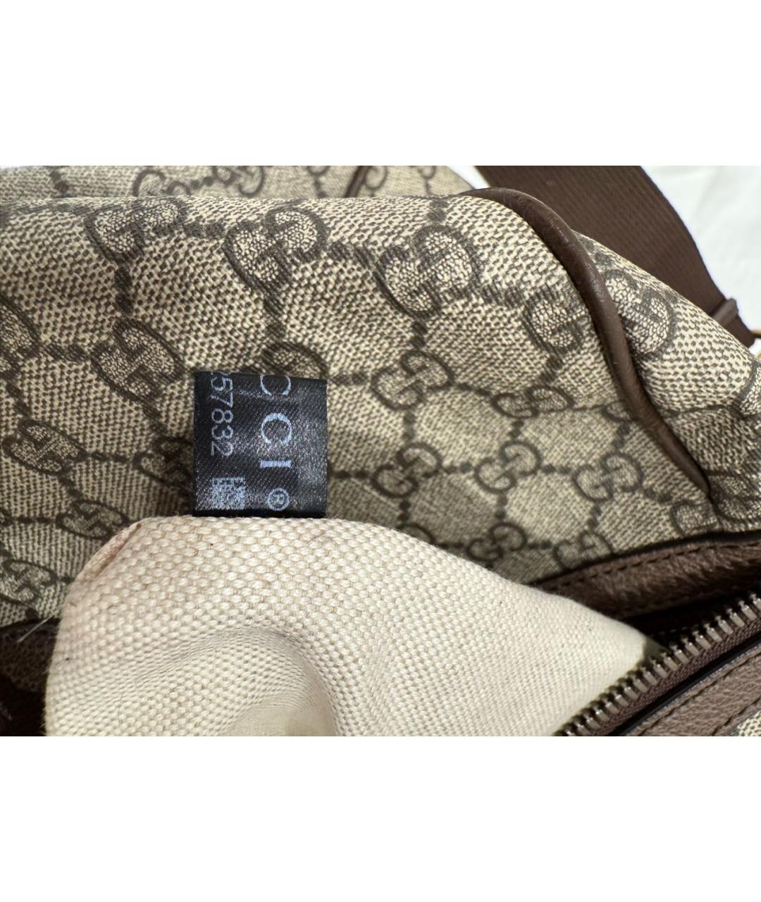 GUCCI Бежевая дорожная/спортивная сумка из канвы, фото 4