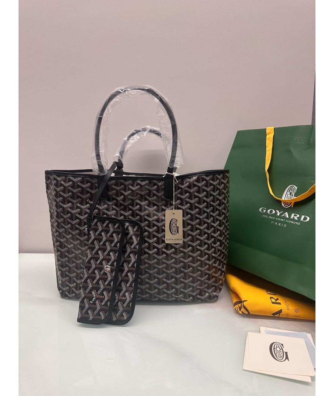 GOYARD Черная сумка тоут из канвы, фото 3
