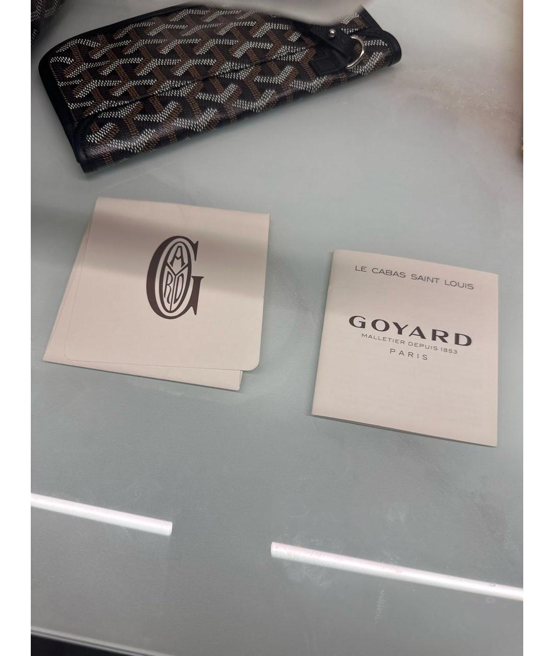 GOYARD Черная сумка тоут из канвы, фото 7