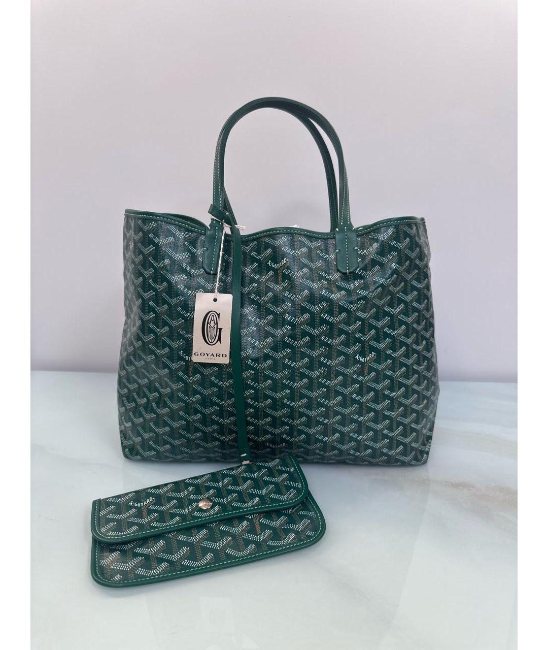 GOYARD Зеленая сумка тоут из канвы, фото 3