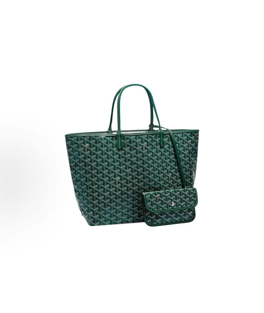 GOYARD Зеленая сумка тоут из канвы, фото 9