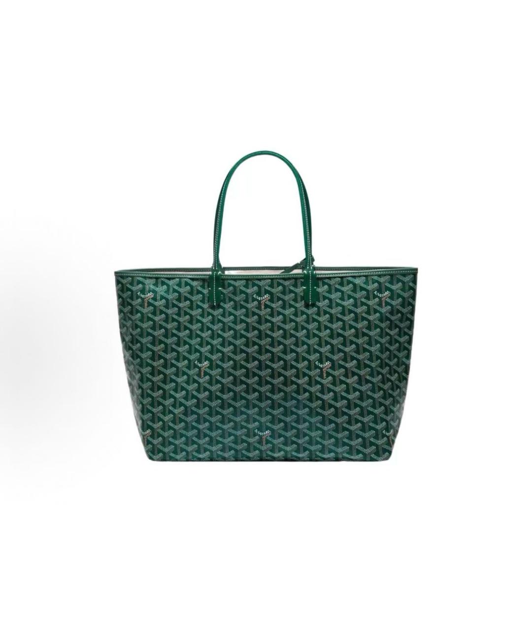 GOYARD Зеленая сумка тоут из канвы, фото 2