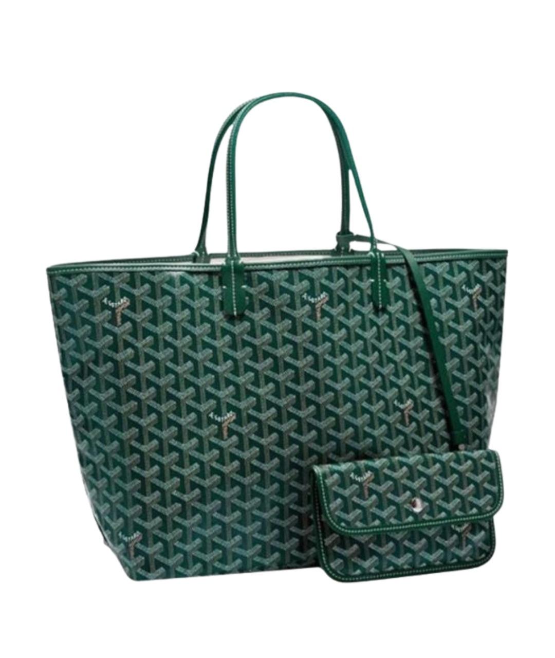 GOYARD Зеленая сумка тоут из канвы, фото 1