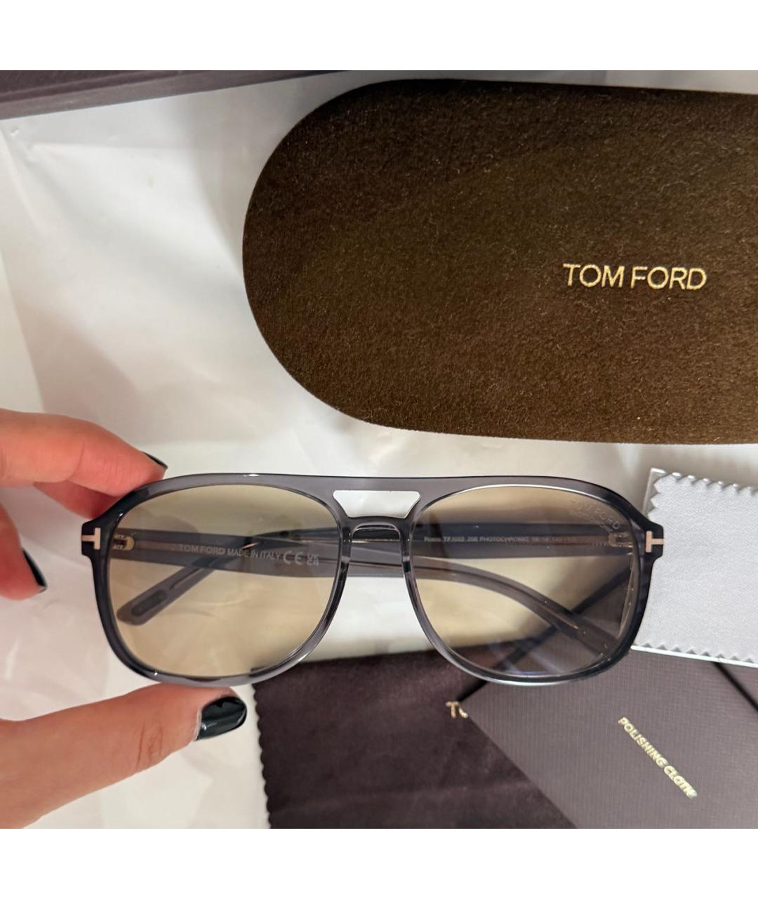 TOM FORD Бежевые пластиковые солнцезащитные очки, фото 3