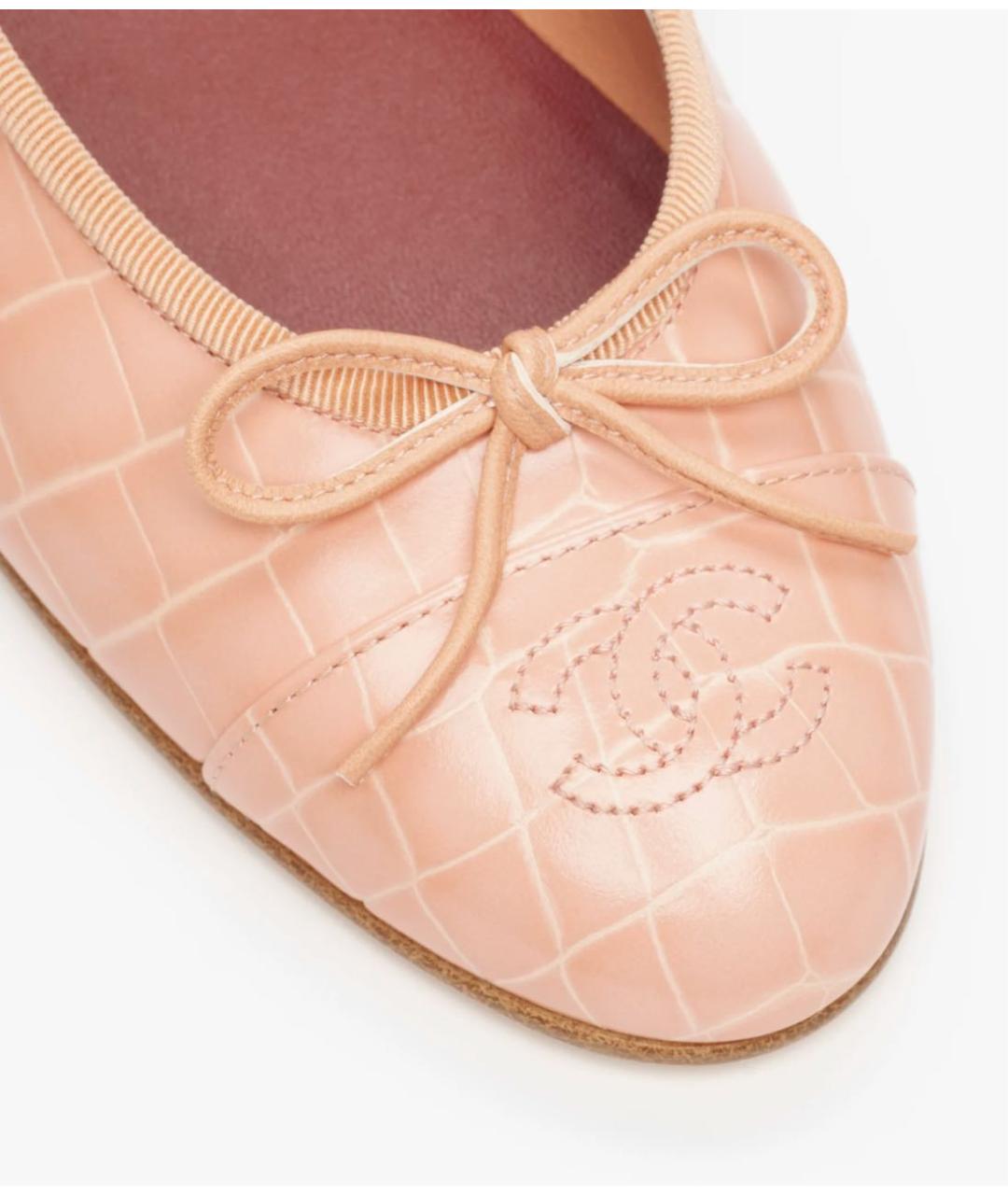 CHANEL Розовые балетки из лакированной кожи, фото 3
