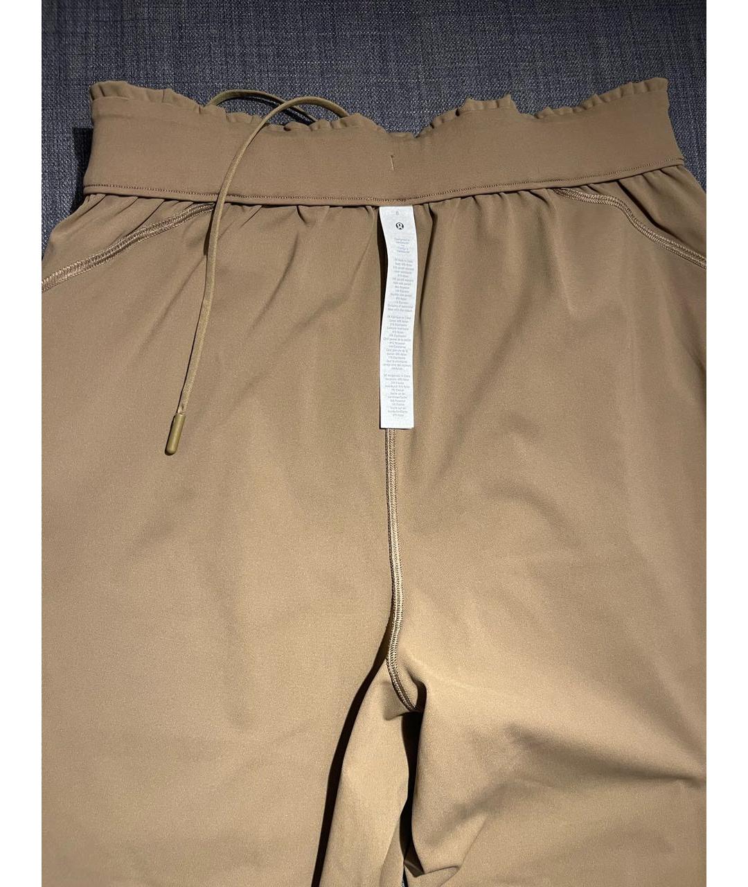 Lululemon Хаки нейлоновые спортивные брюки и шорты, фото 3