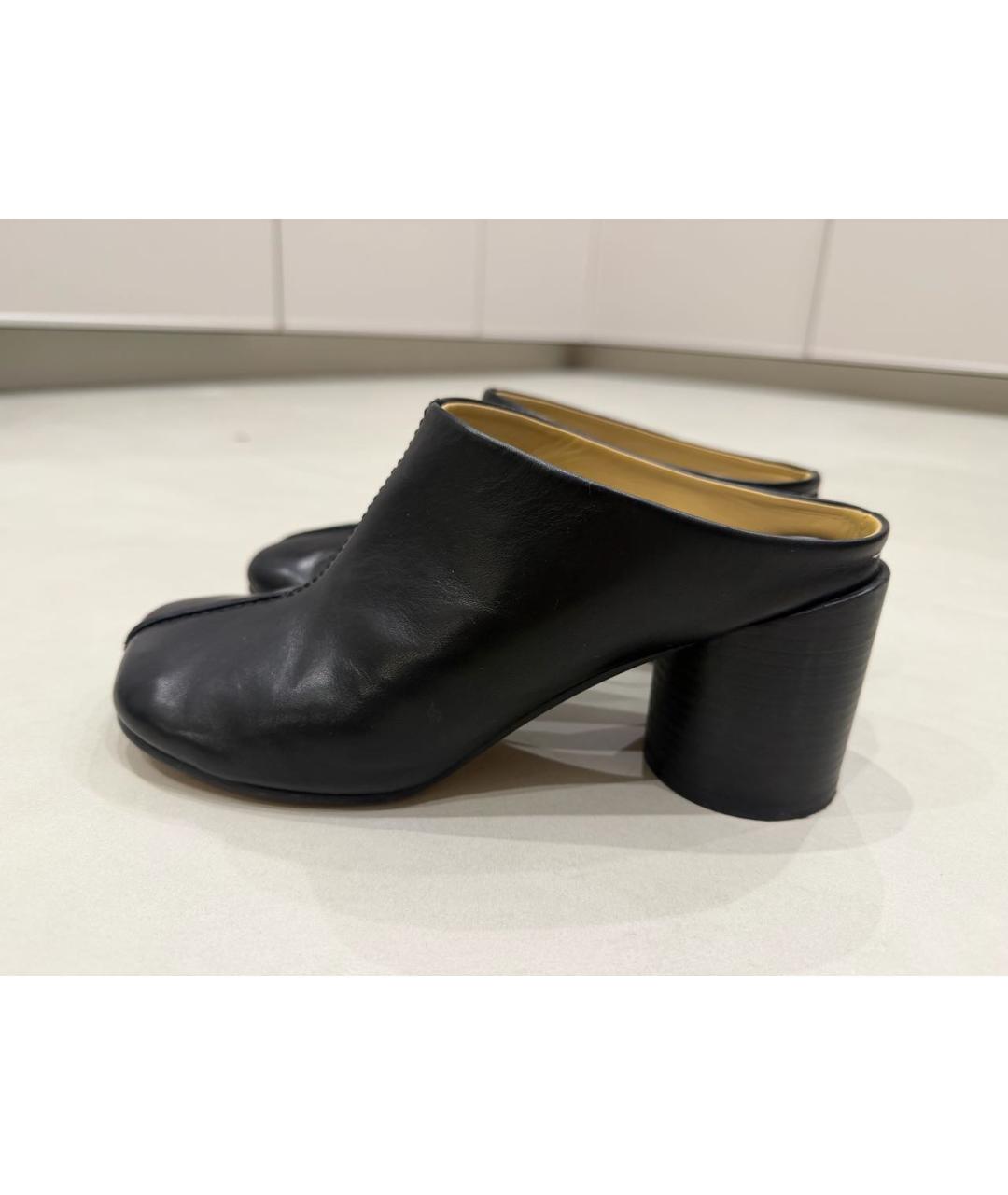 MM6 MAISON MARGIELA Черные кожаные сабо, фото 5