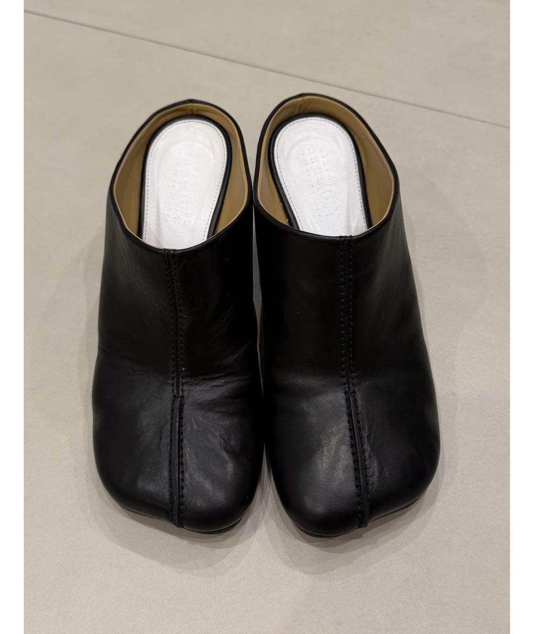 MM6 MAISON MARGIELA Черные кожаные сабо, фото 2