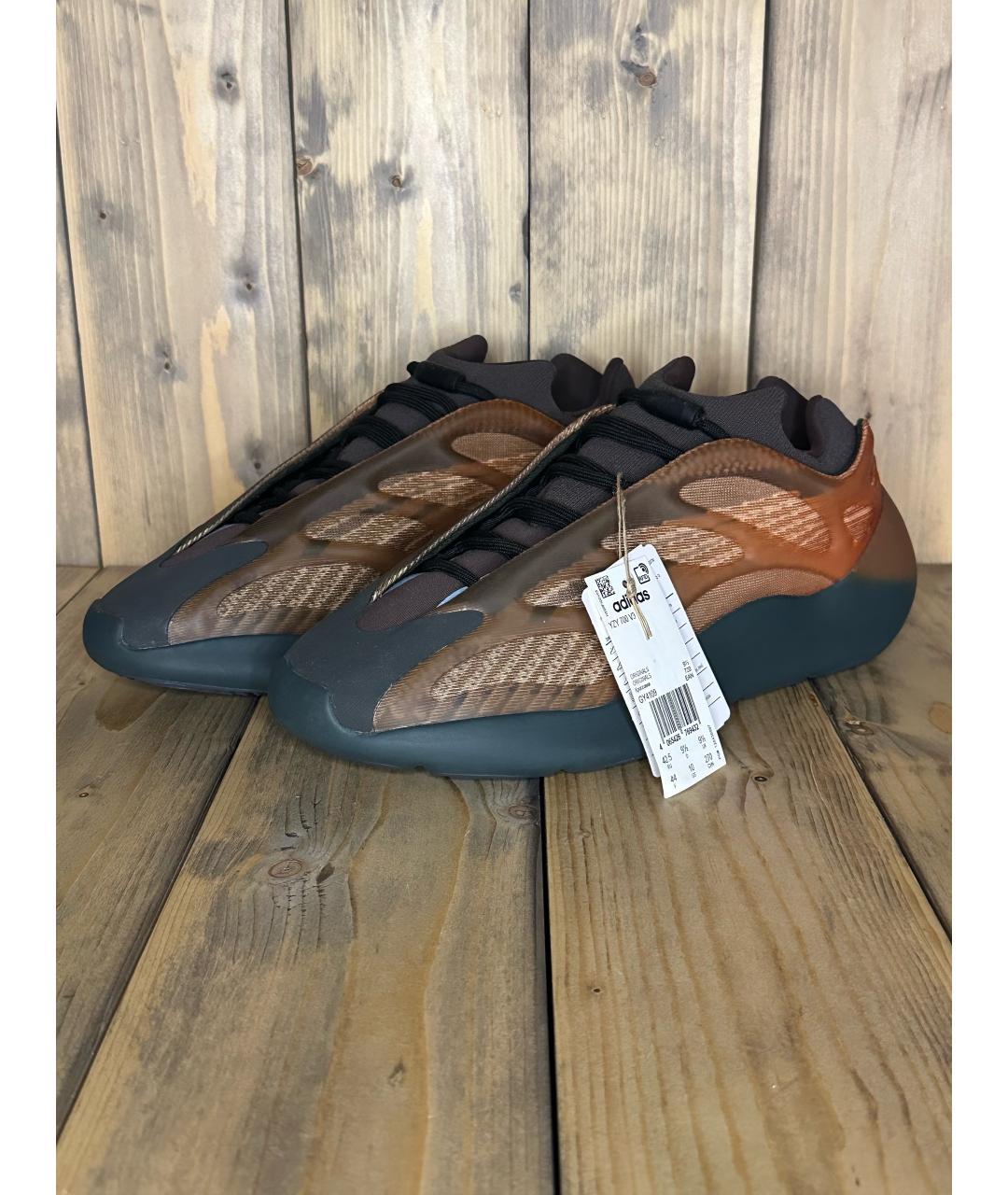 ADIDAS YEEZY Оранжевые текстильные низкие кроссовки / кеды, фото 2