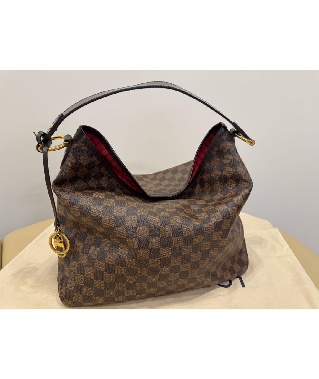 LOUIS VUITTON Коричневая сумка тоут из канвы, фото 9