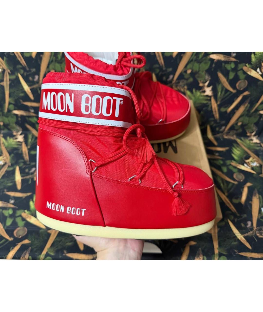 MOON BOOT Красные высокие ботинки, фото 3