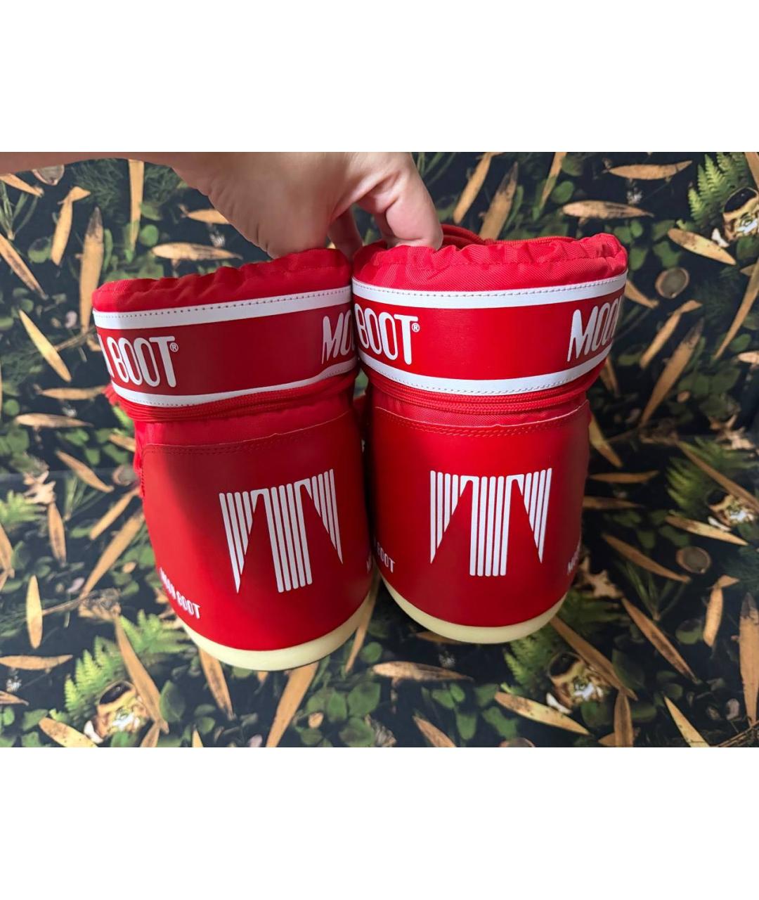 MOON BOOT Красные высокие ботинки, фото 4
