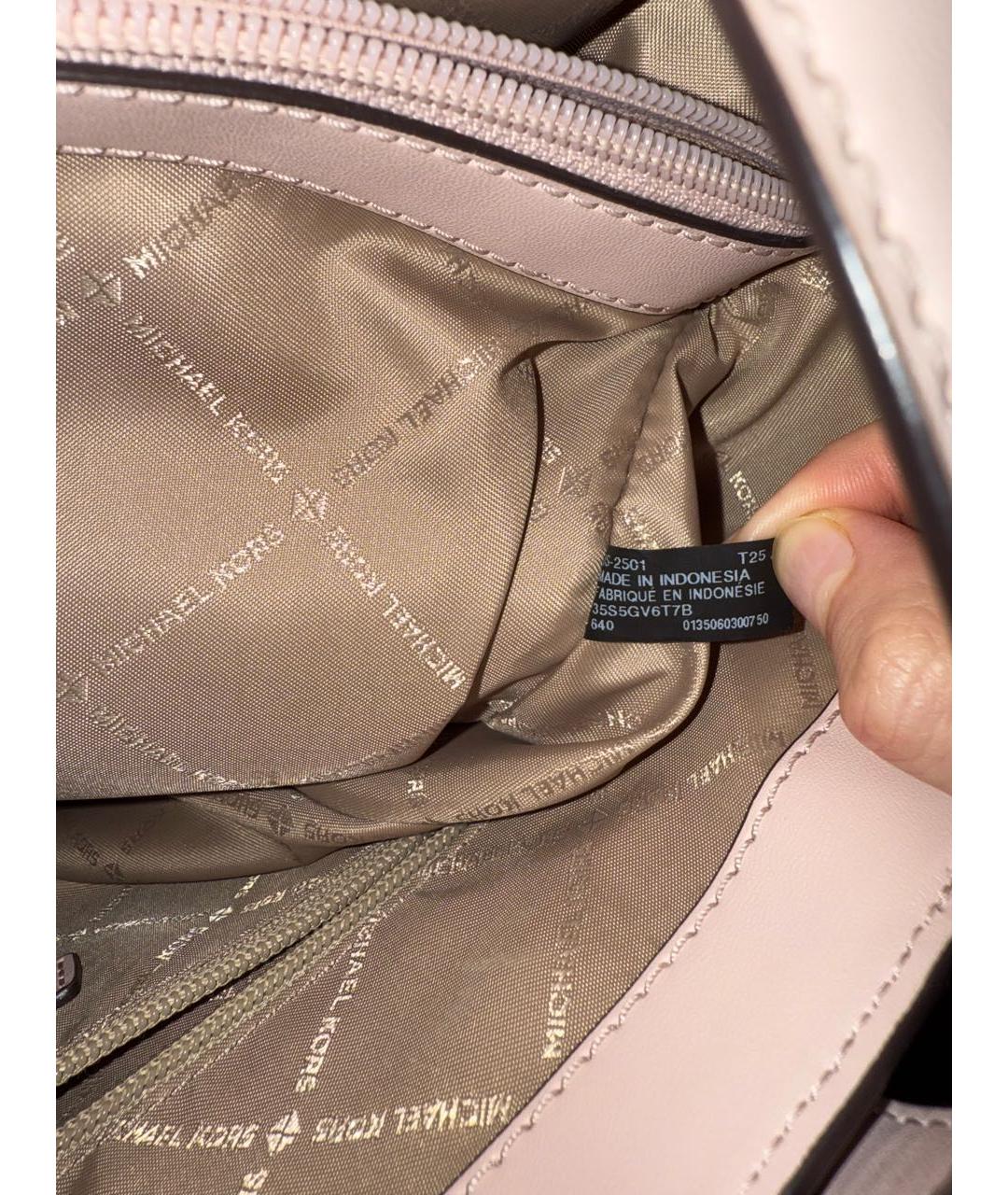 MICHAEL KORS Розовая сумка тоут из канвы, фото 5