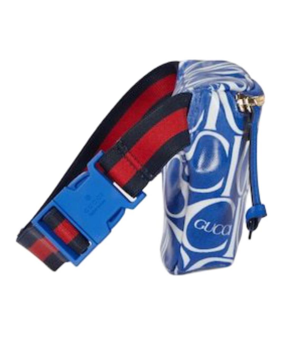 GUCCI Синяя поясная сумка из канвы, фото 3
