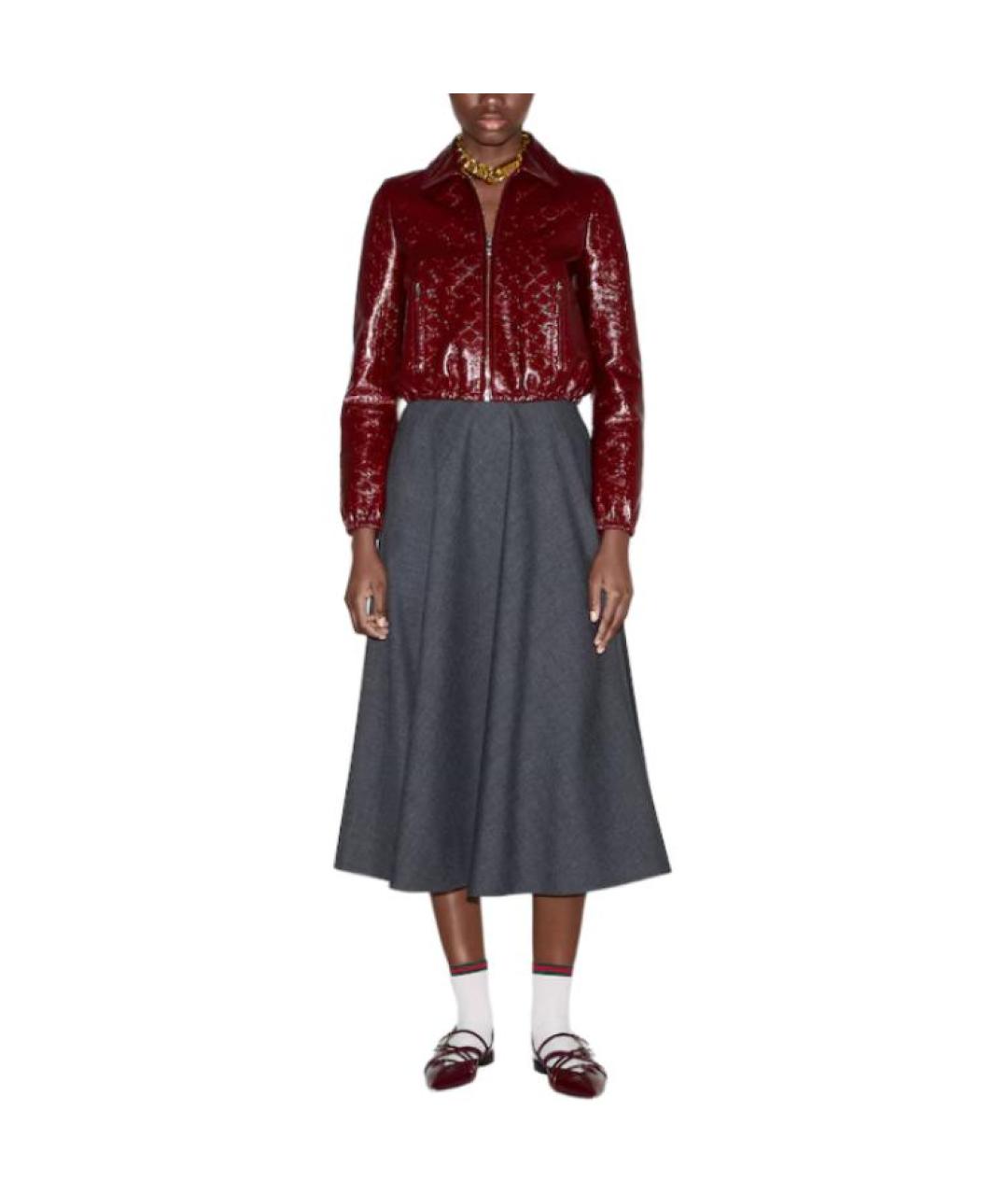 GUCCI Красная кожаная куртка, фото 2
