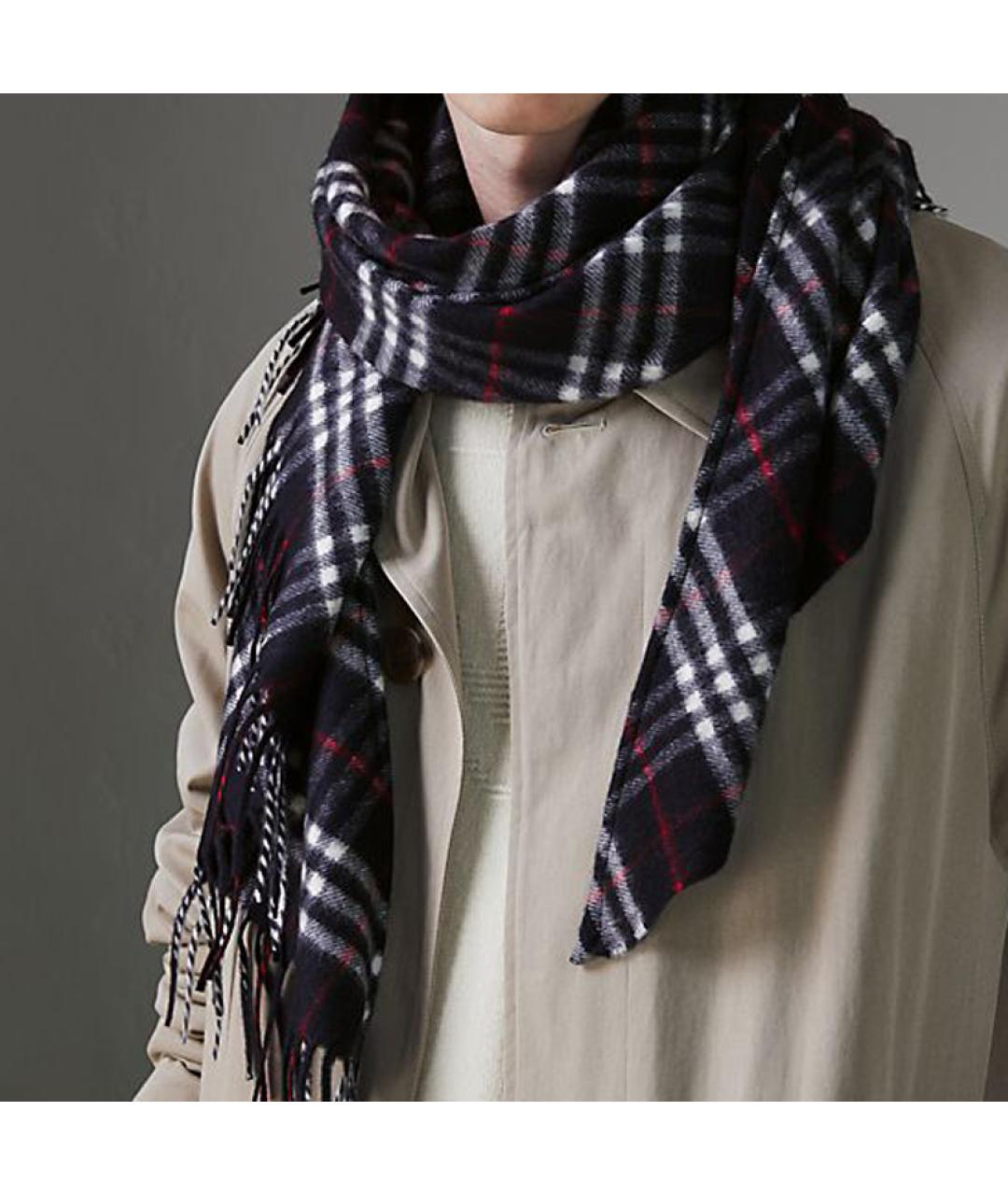 BURBERRY Черный кашемировый шарф, фото 2