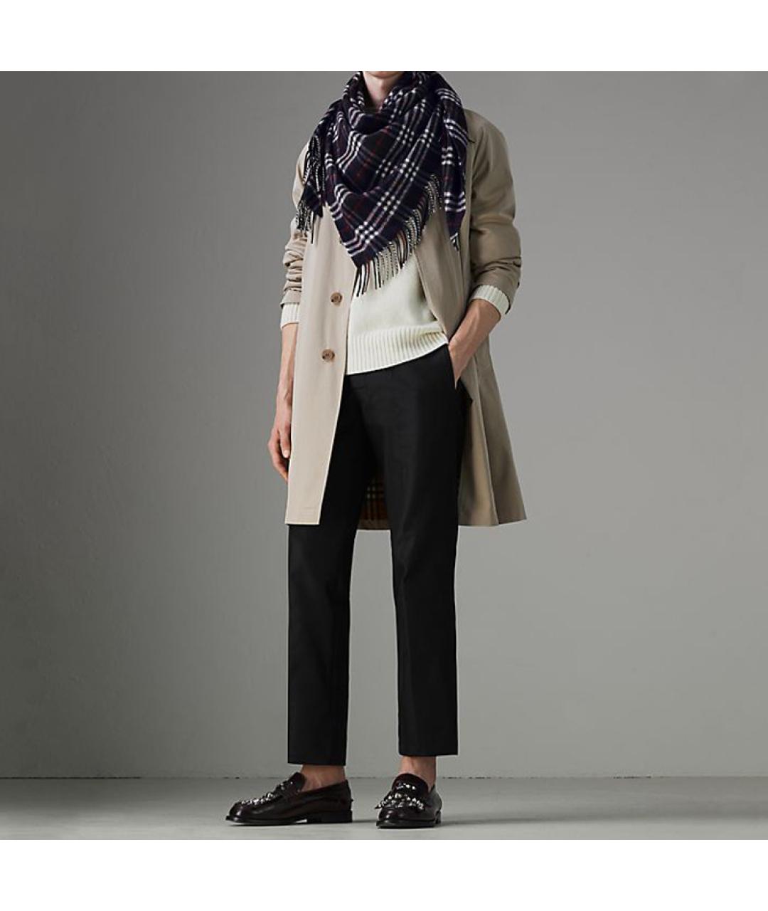 BURBERRY Черный кашемировый шарф, фото 3