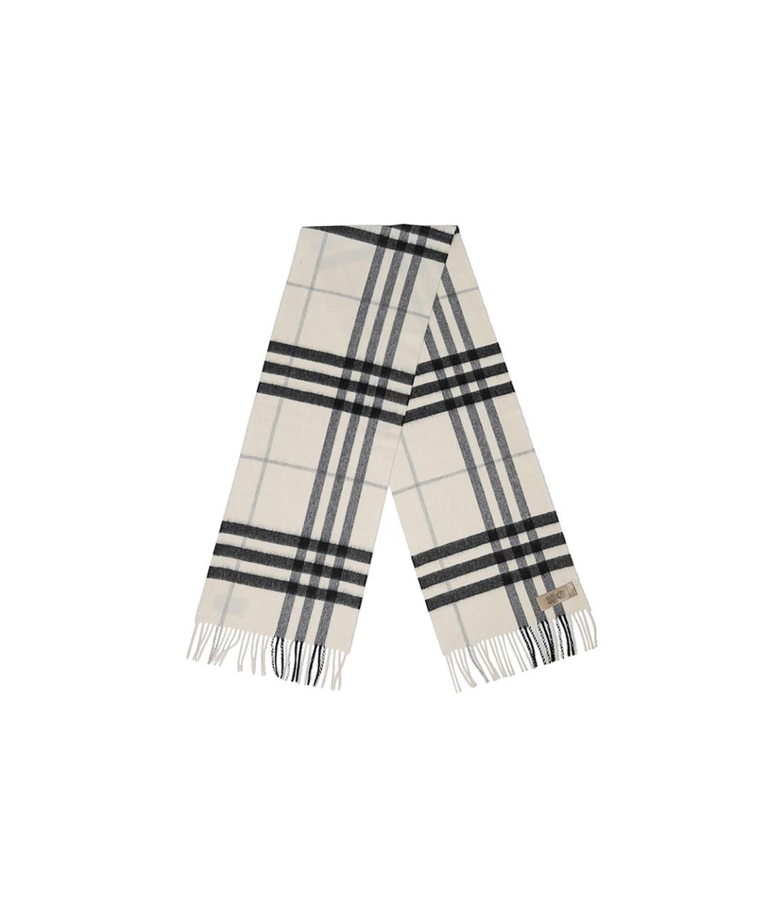 BURBERRY Белый кашемировый шарф, фото 6