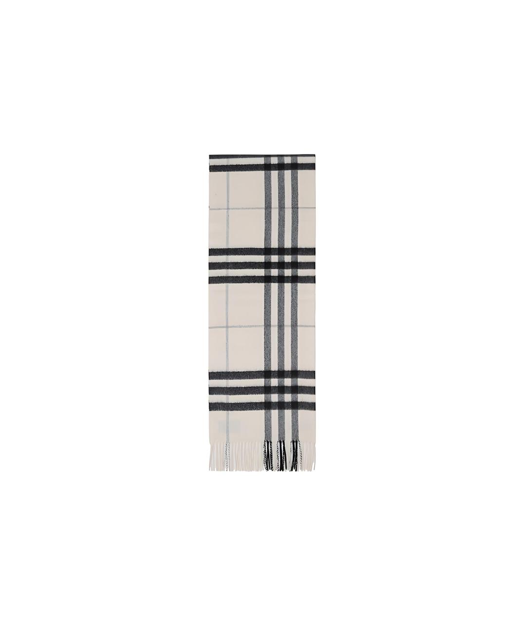 BURBERRY Белый кашемировый шарф, фото 3