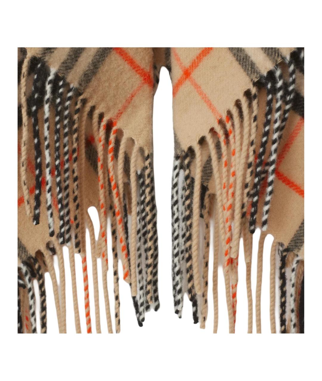 BURBERRY Коричневый шерстяной платок, фото 2