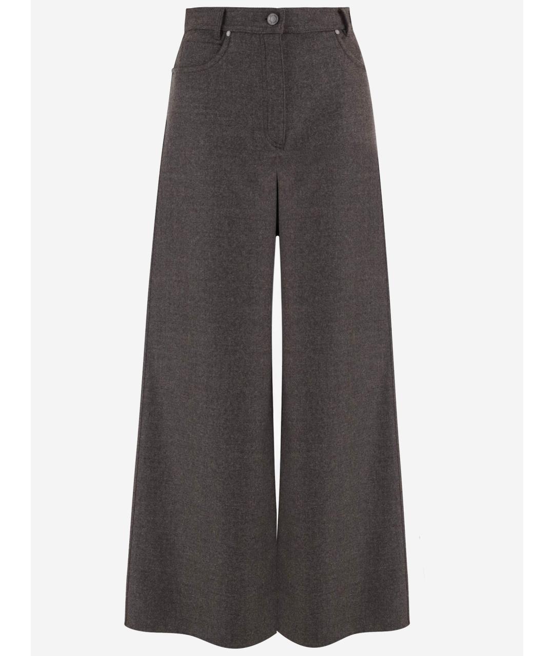 MAX MARA Мульти шерстяные брюки широкие, фото 4