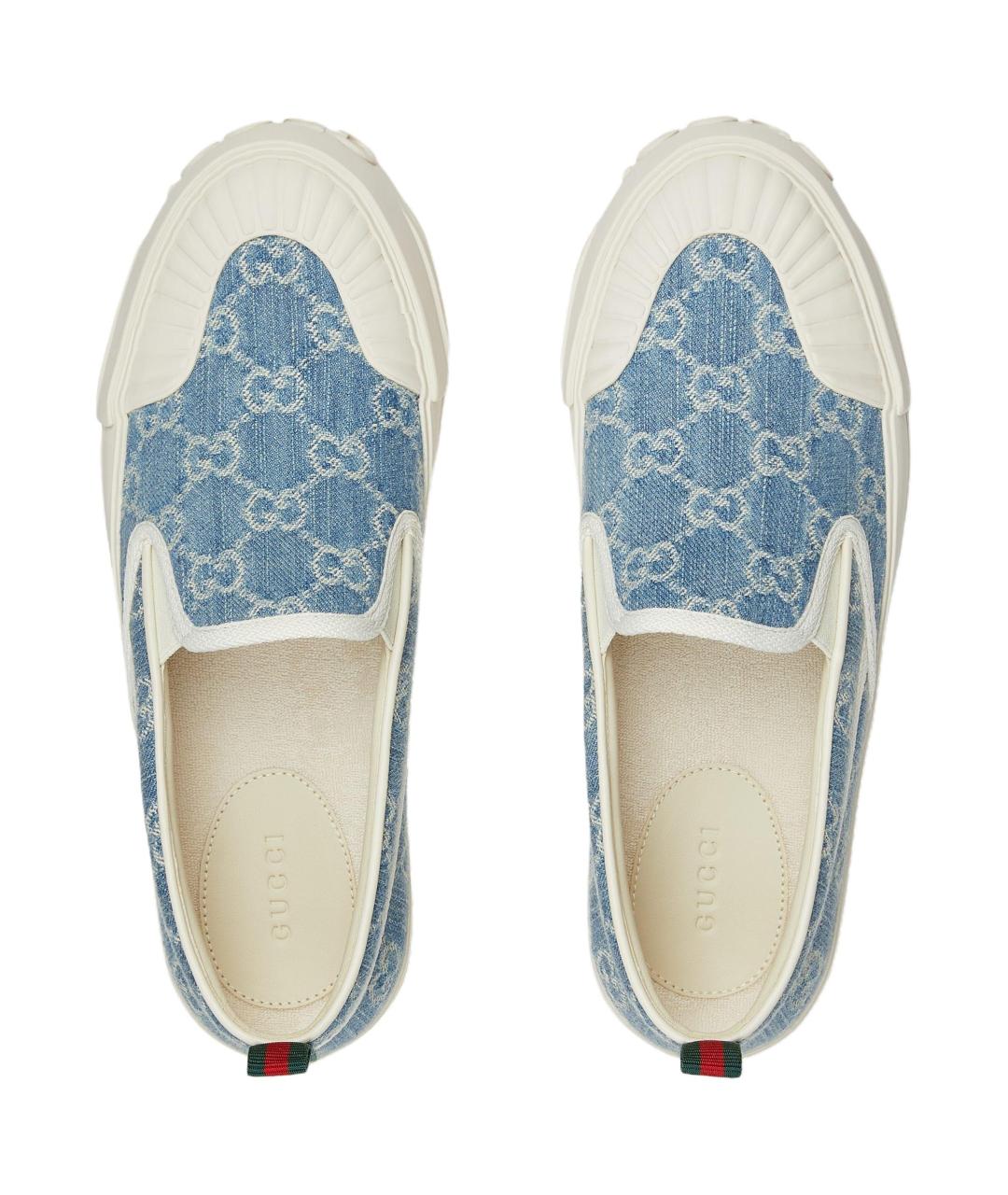 GUCCI Голубые кроссовки, фото 4
