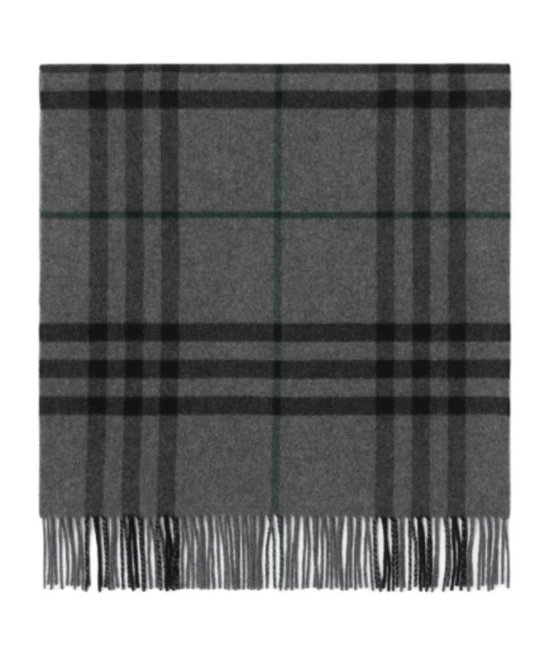 BURBERRY Серый кашемировый шарф, фото 2