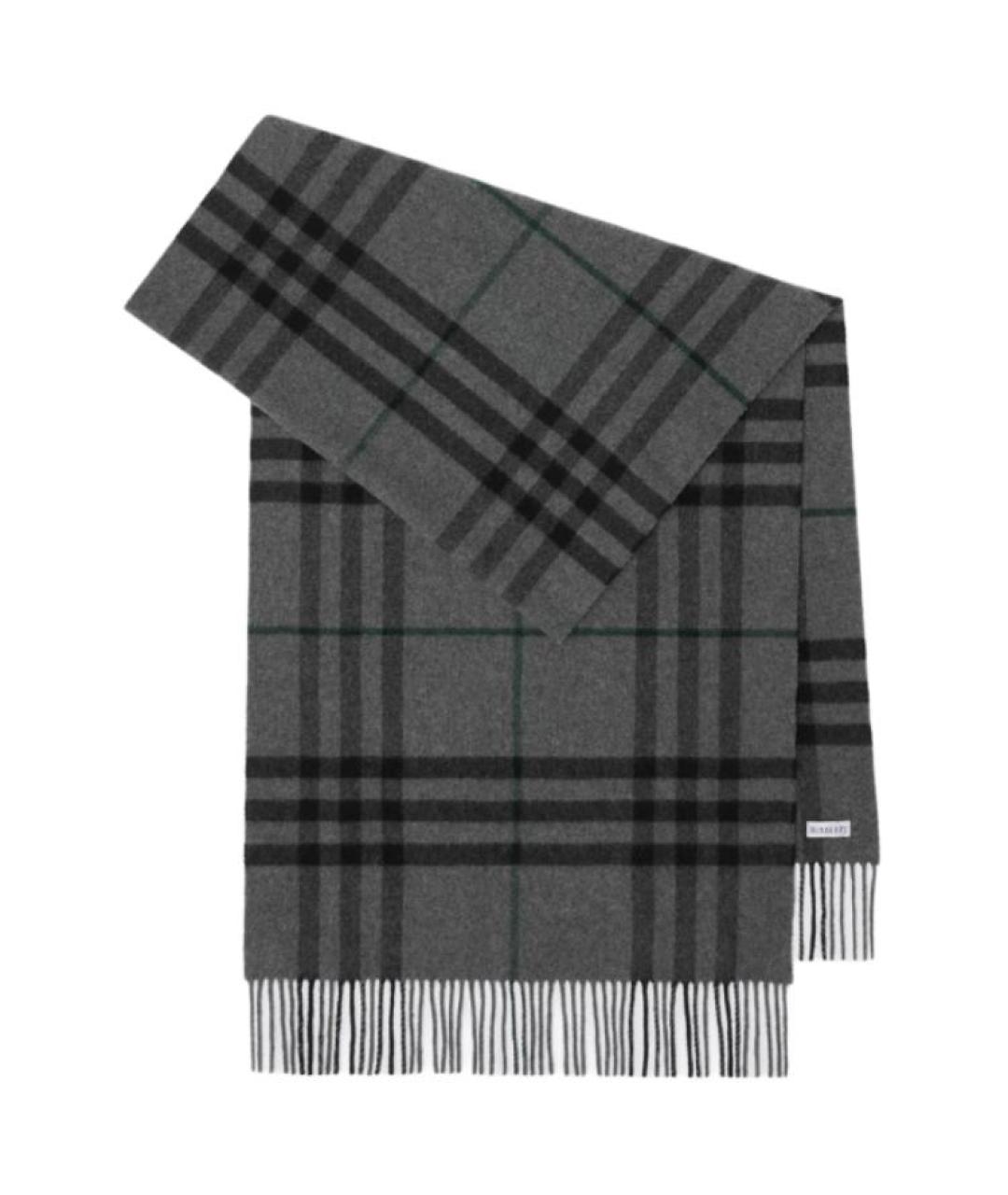 BURBERRY Серый кашемировый шарф, фото 1