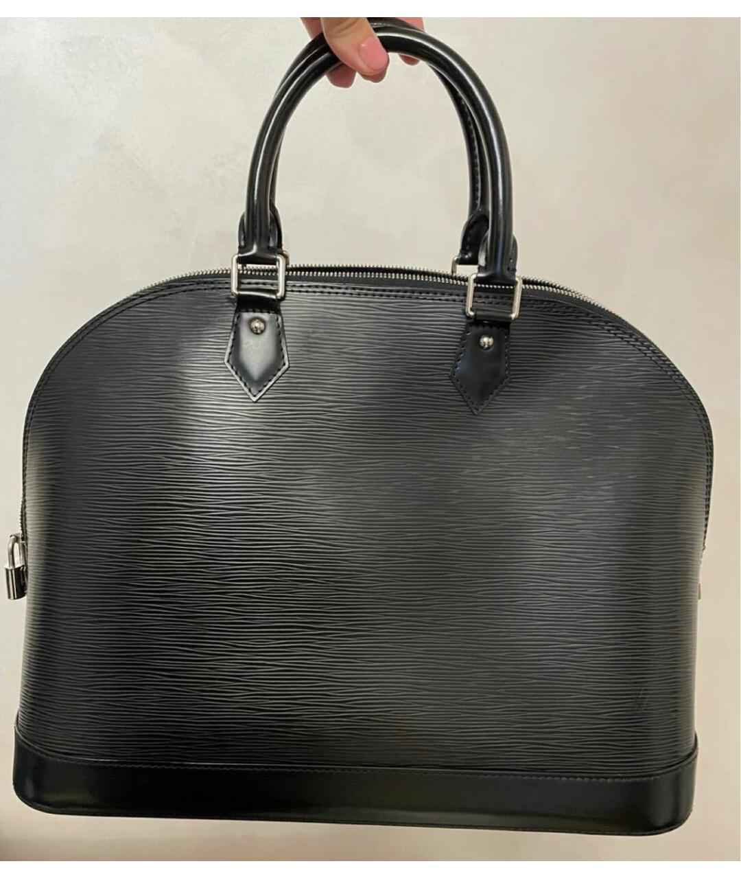 LOUIS VUITTON Черная кожаная сумка тоут, фото 3