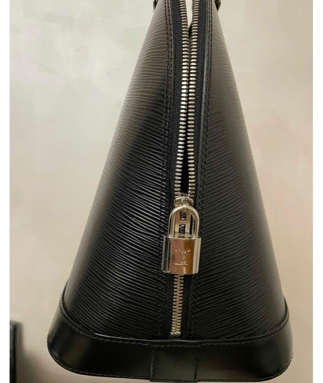 LOUIS VUITTON Черная кожаная сумка тоут, фото 2