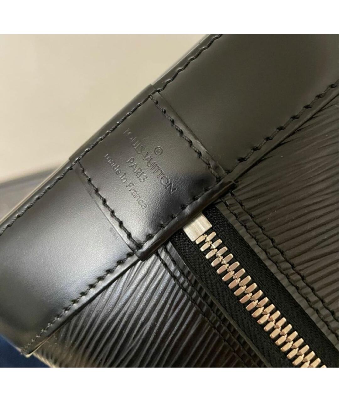 LOUIS VUITTON Черная кожаная сумка тоут, фото 6