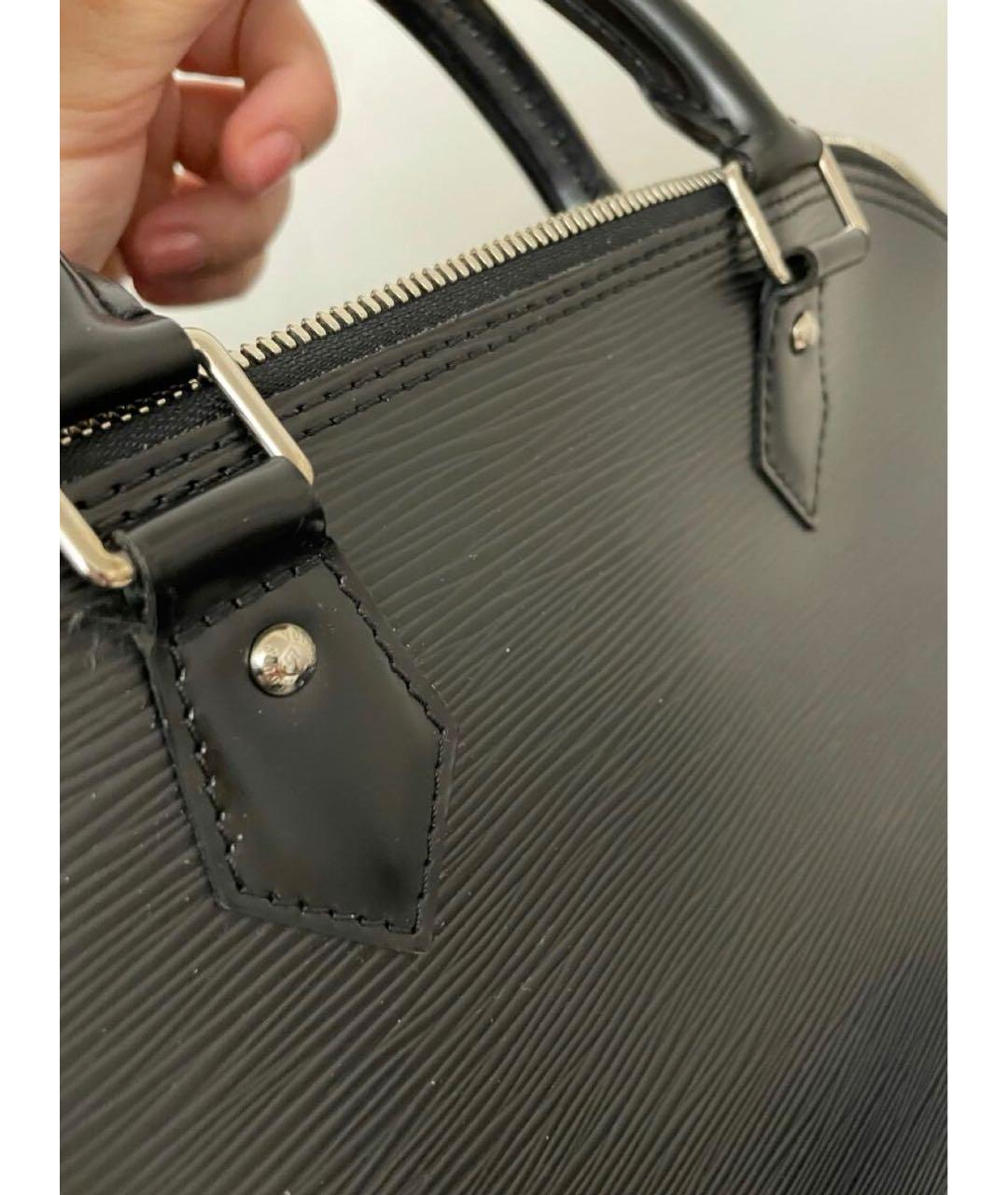 LOUIS VUITTON Черная кожаная сумка тоут, фото 4