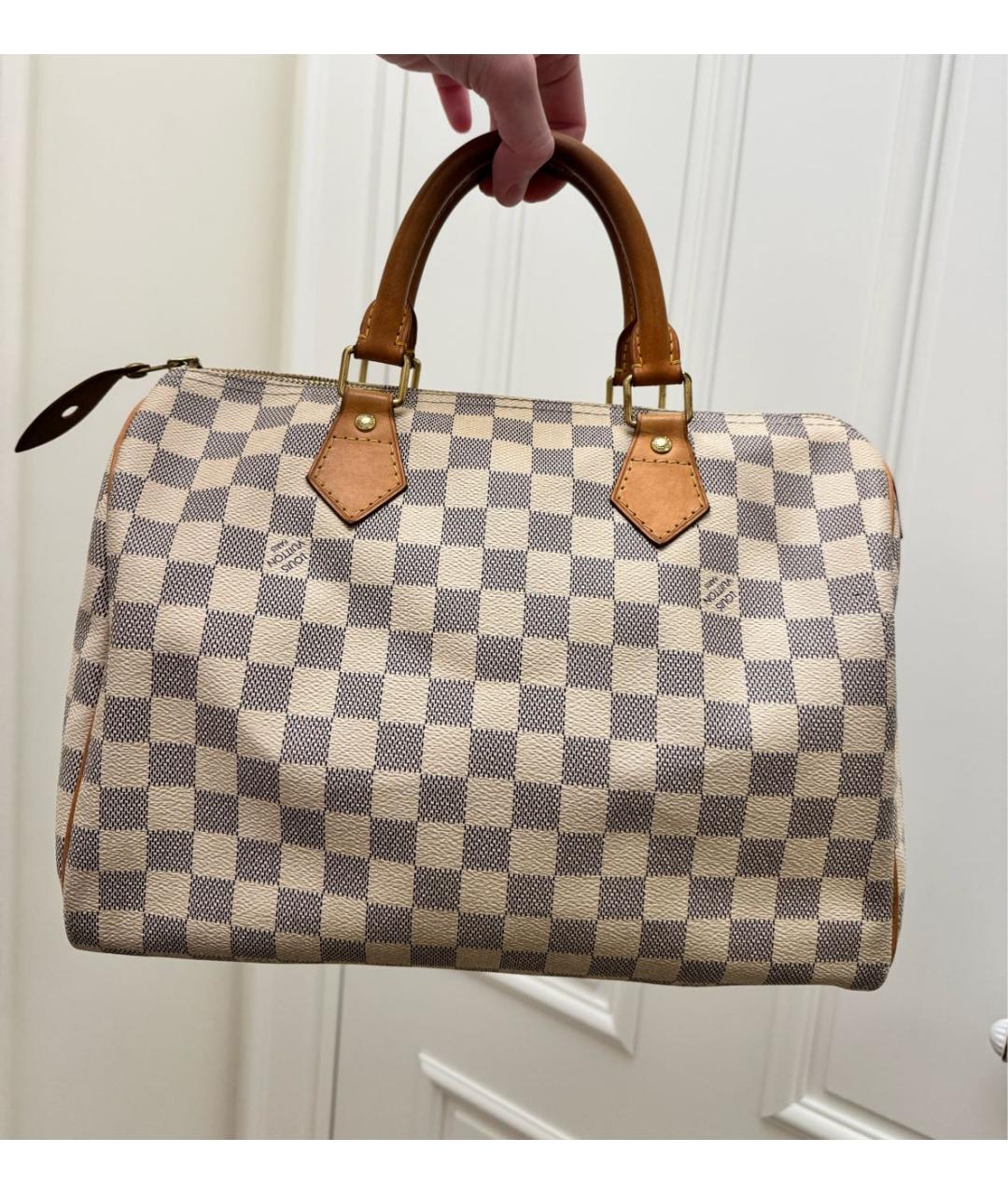 LOUIS VUITTON Бежевая сумка с короткими ручками из канвы, фото 4