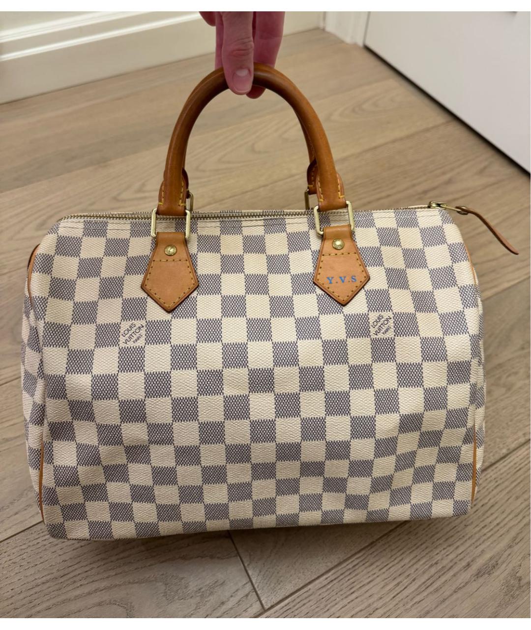 LOUIS VUITTON Бежевая сумка с короткими ручками из канвы, фото 2