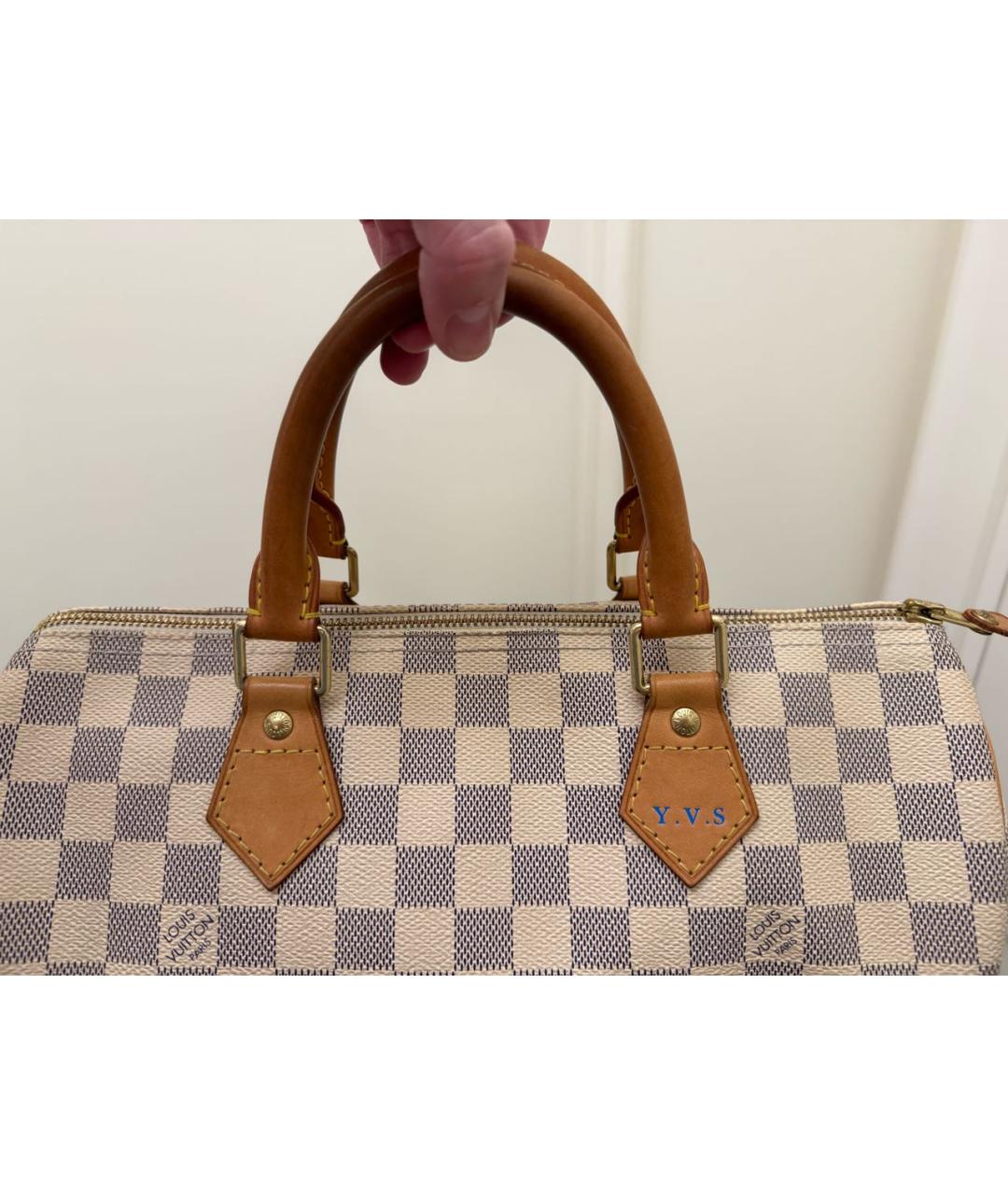 LOUIS VUITTON Бежевая сумка с короткими ручками из канвы, фото 8