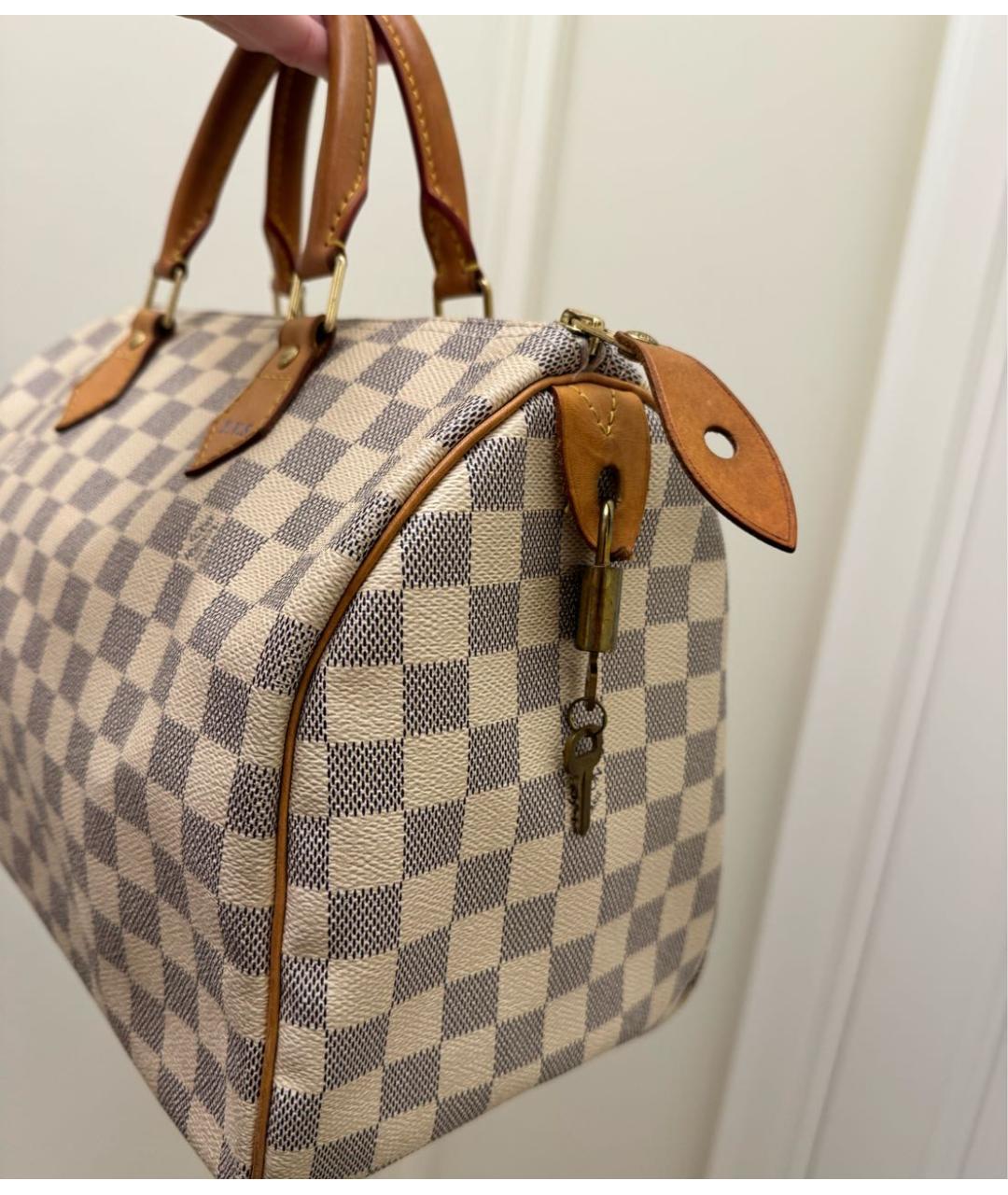 LOUIS VUITTON Бежевая сумка с короткими ручками из канвы, фото 3