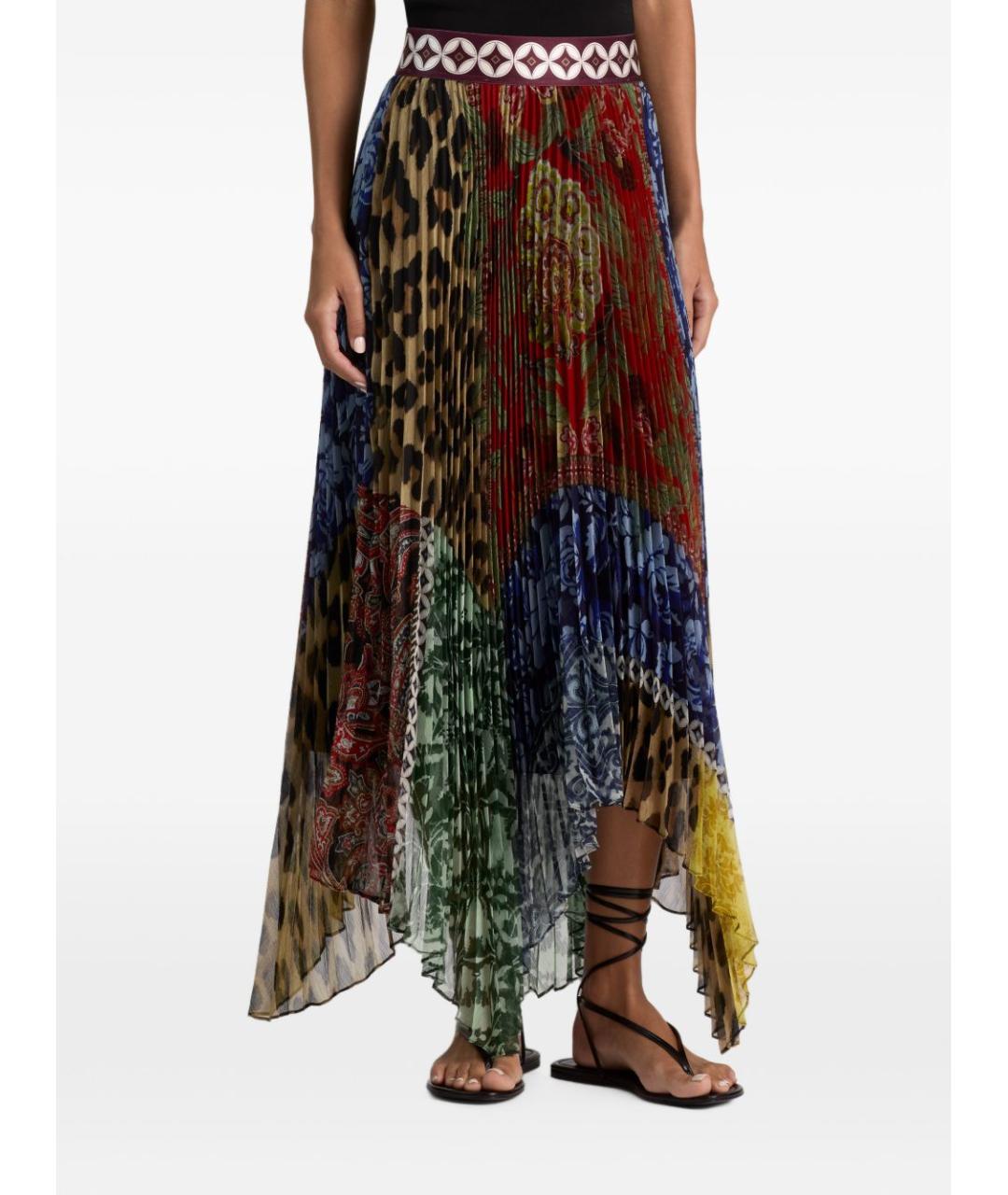 ALICE+OLIVIA Мульти полиэстеровая юбка миди, фото 3