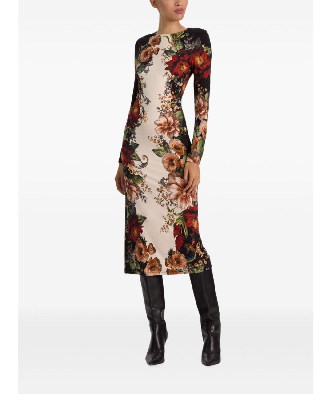 ALICE+OLIVIA Черное вискозное повседневное платье, фото 4