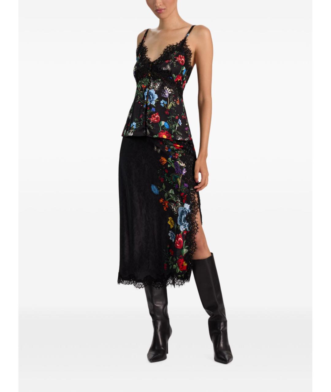 ALICE+OLIVIA Мульти вискозная юбка миди, фото 4