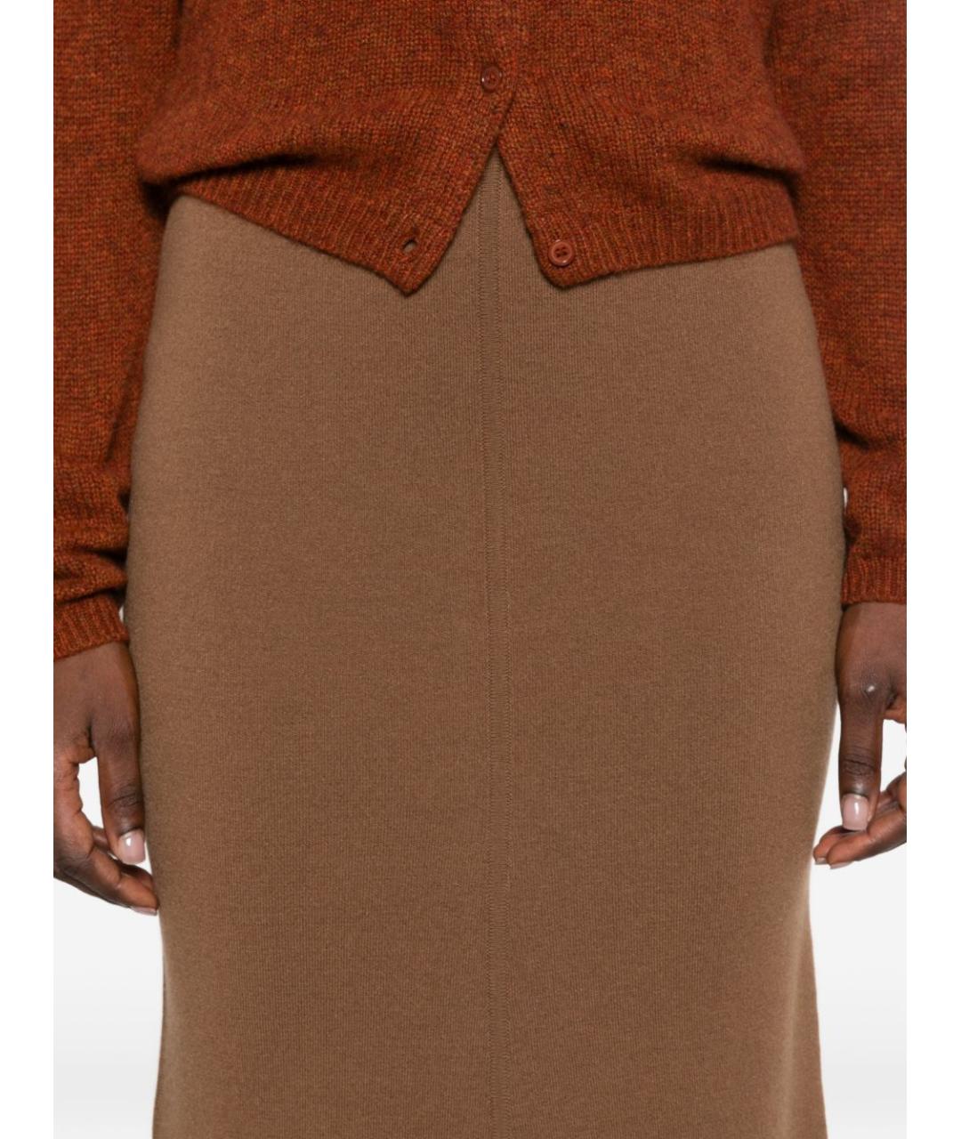 MAX MARA Коричневая шерстяная юбка макси, фото 4