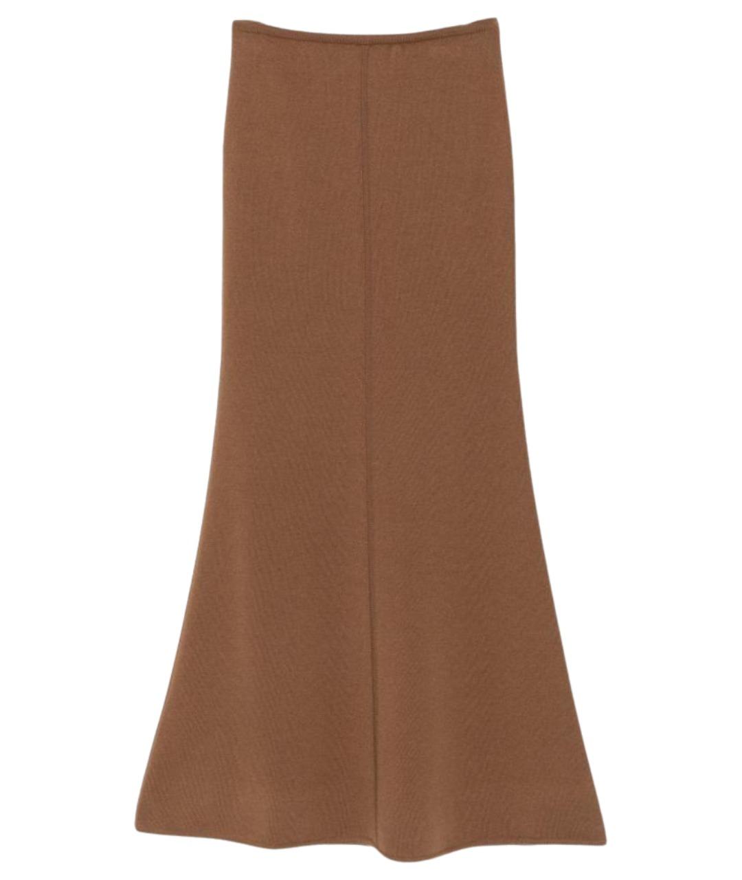 MAX MARA Коричневая шерстяная юбка макси, фото 1
