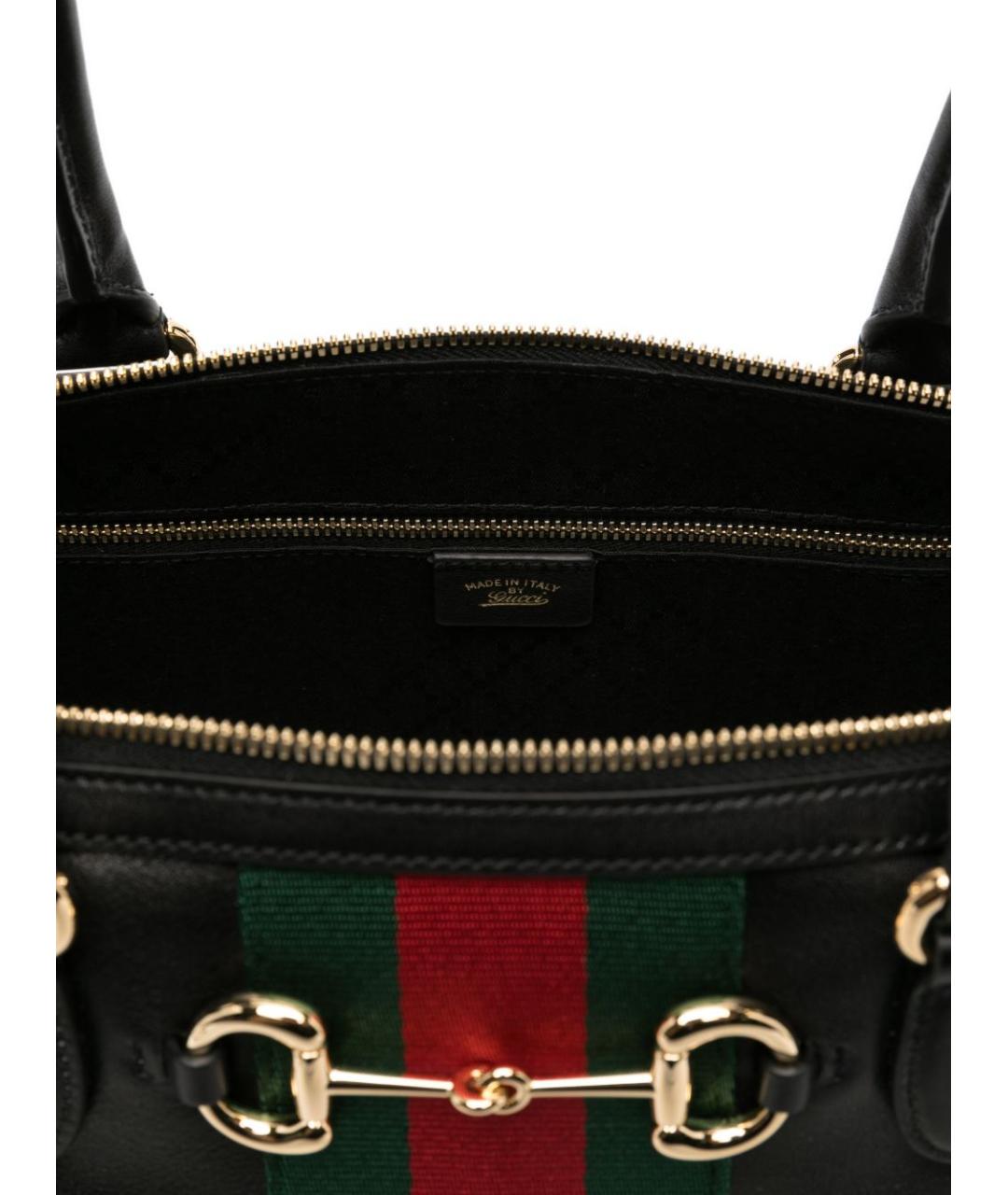 GUCCI Черная кожаная сумка тоут, фото 4