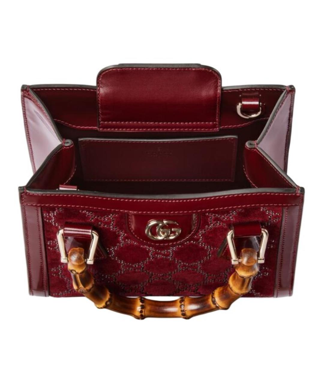 GUCCI Красная бархатная сумка через плечо, фото 4