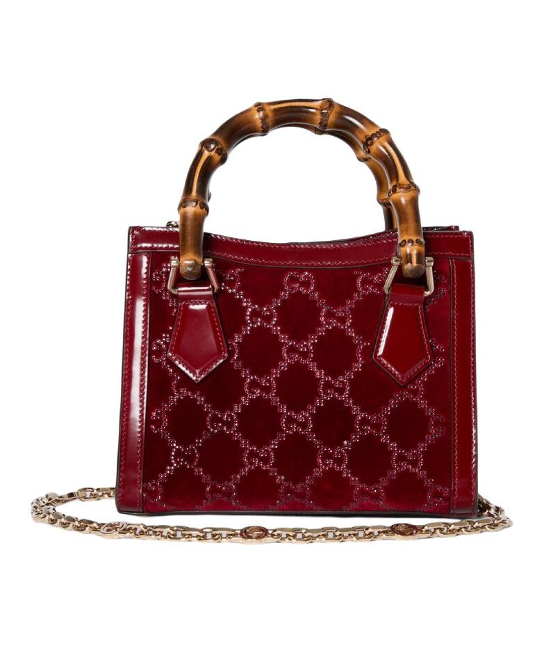 GUCCI Красная бархатная сумка через плечо, фото 3