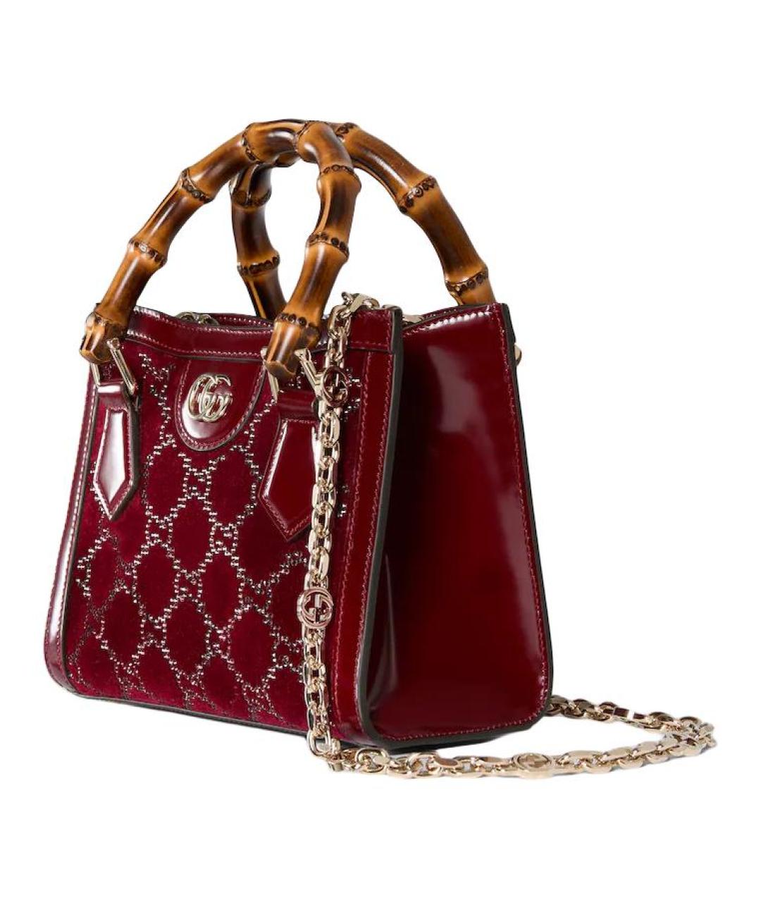 GUCCI Красная бархатная сумка через плечо, фото 2