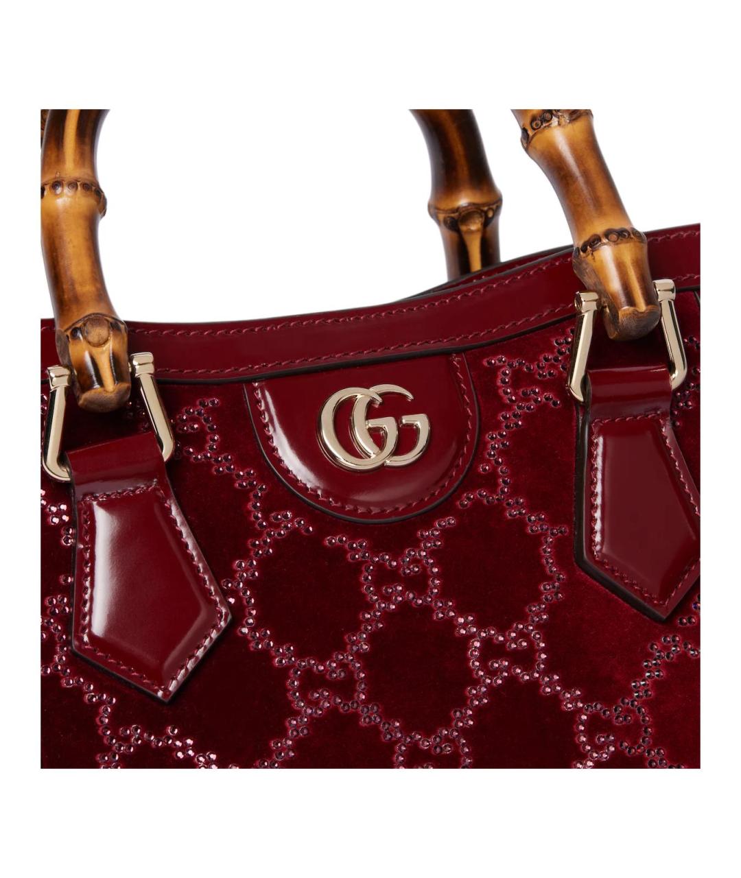 GUCCI Красная бархатная сумка через плечо, фото 5