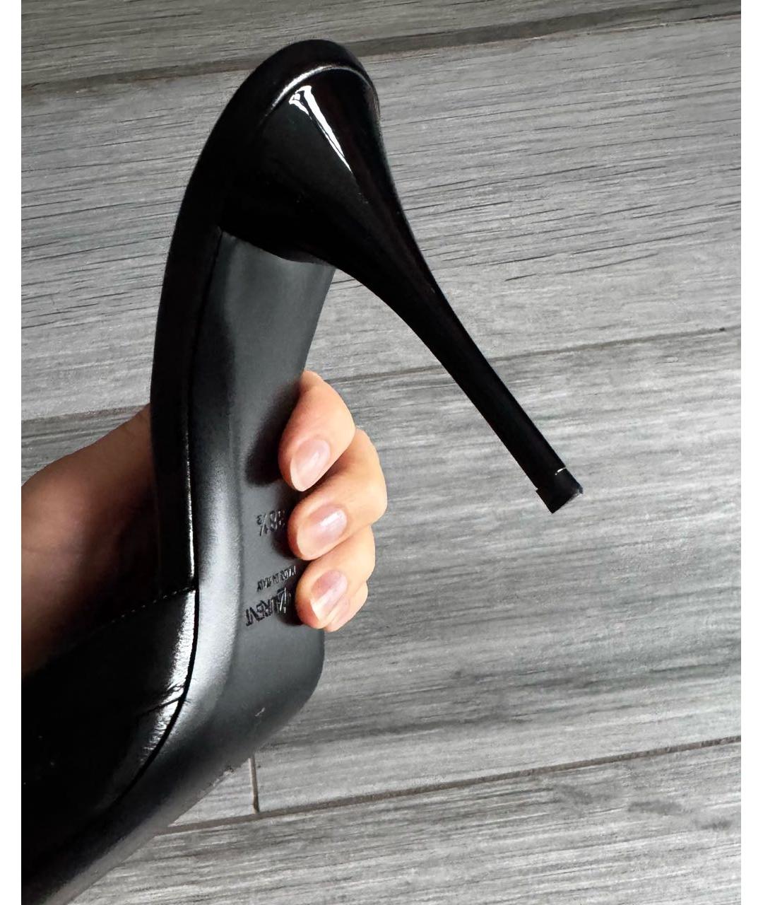 SAINT LAURENT Черные кожаные мюли, фото 4