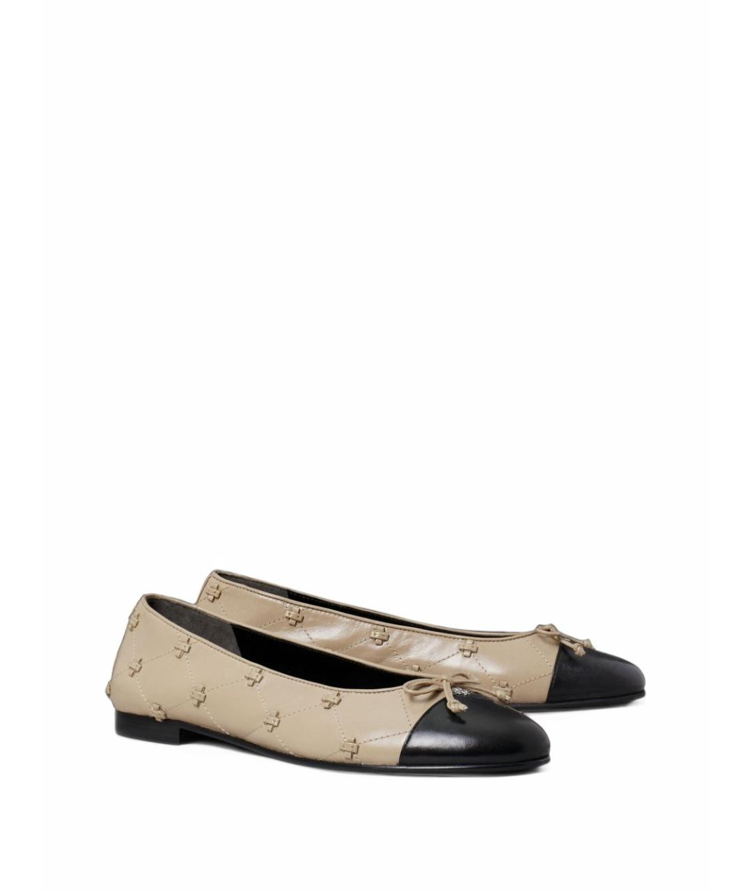 TORY BURCH Бежевые кожаные балетки, фото 4