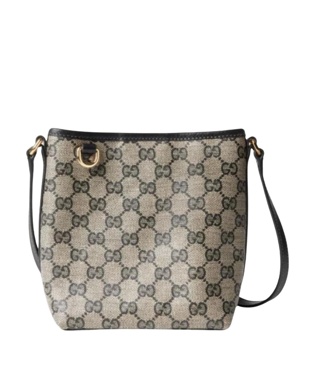GUCCI Бежевая сумка через плечо из канвы, фото 1
