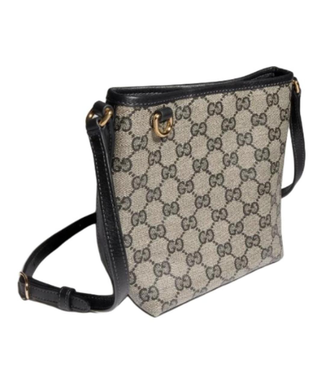 GUCCI Бежевая сумка через плечо из канвы, фото 2